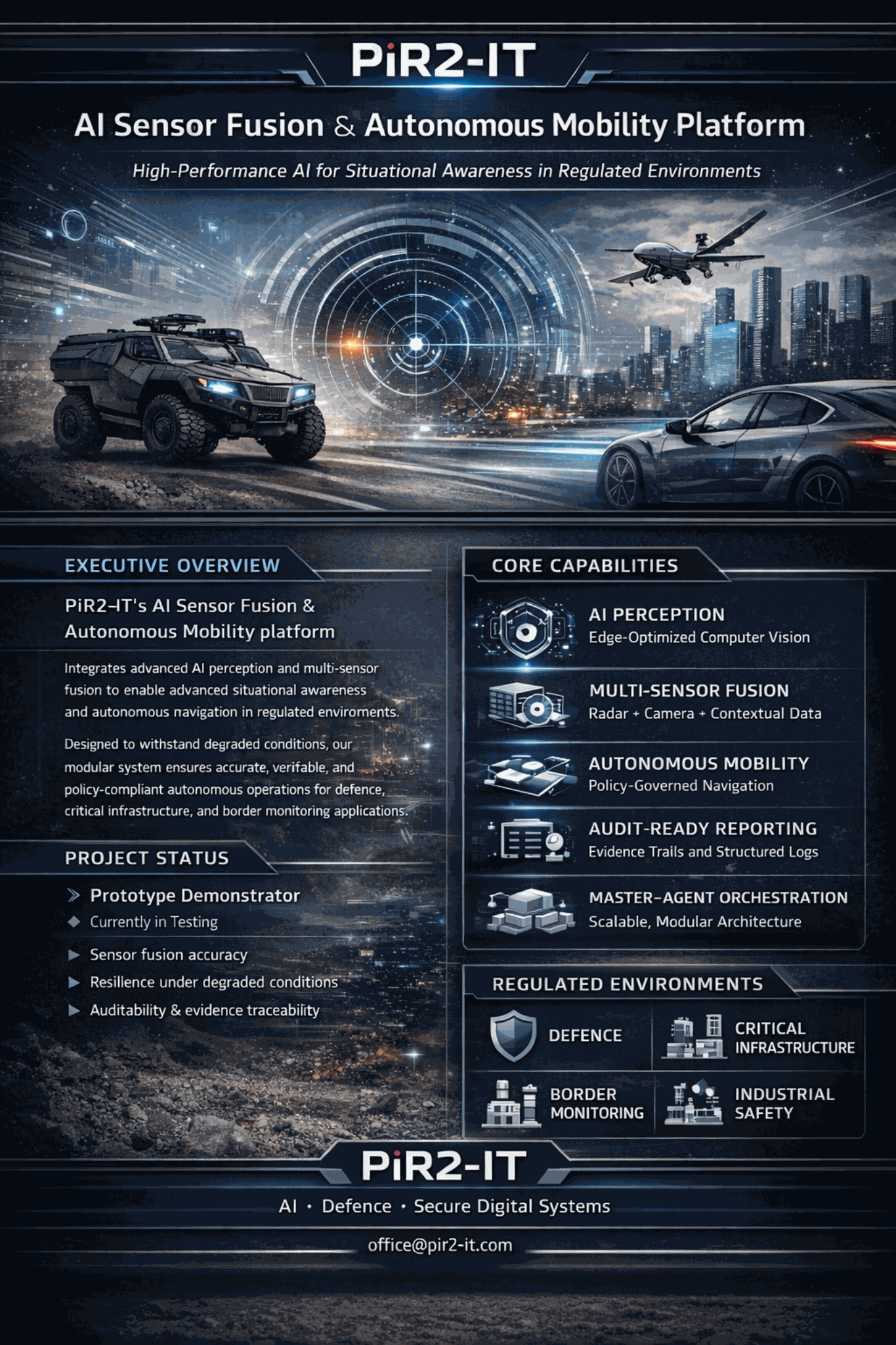 AI sensor fusion and autonomous mobility concept visual